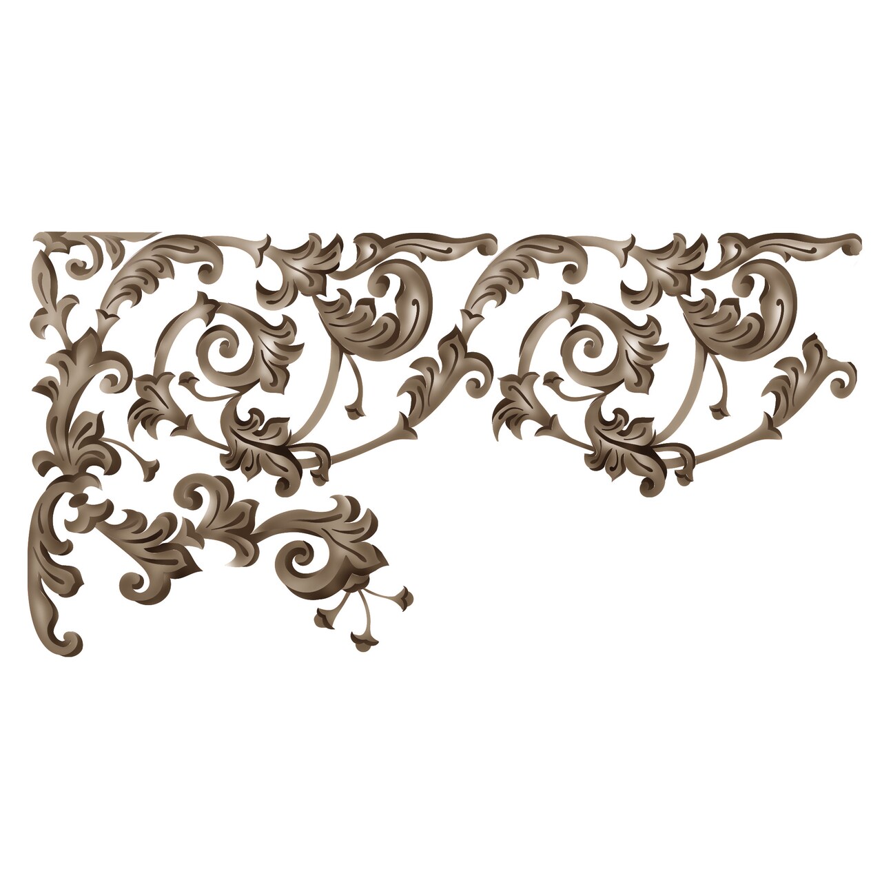 Scroll Corner and Wall Stencil | 2598 by Designer Stencils | Pattern Stencils | Reusable Stencils for Painting | Safe & Reusable Template for Wall Decor | Try This Stencil Instead of a Wallpaper | Easy to Use & Clean Art Stencil Pattern